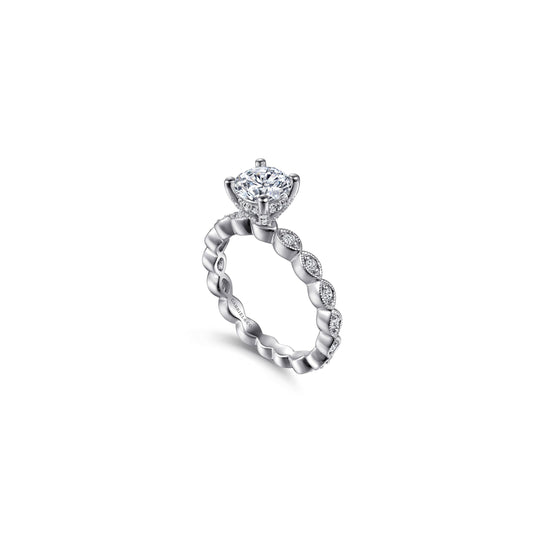 Gabriel "Ally" Engagement Ring - 1.65ct Round Lab-Grown Diamond in 14K White Gold