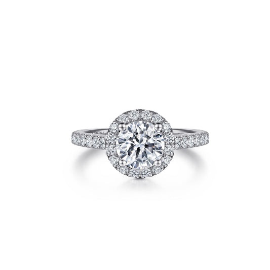 Gabriel "Angela" 14K Round Halo Engagement Ring