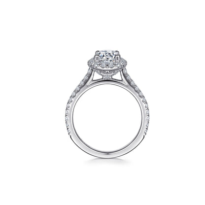Gabriel "Angela" 14K Round Halo Engagement Ring