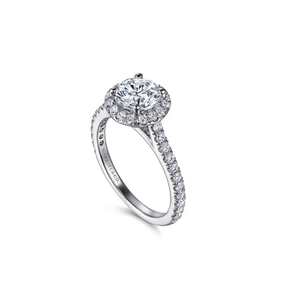 Gabriel "Angela" 14K Round Halo Engagement Ring