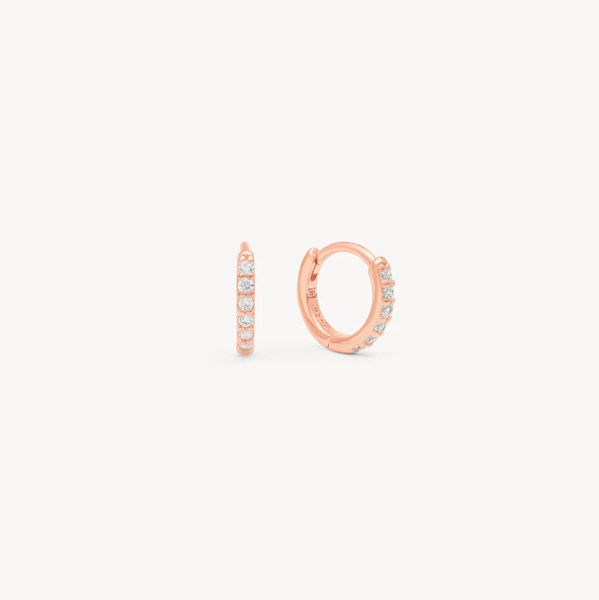 H&B Extra Small Pavé Hoop Earrings