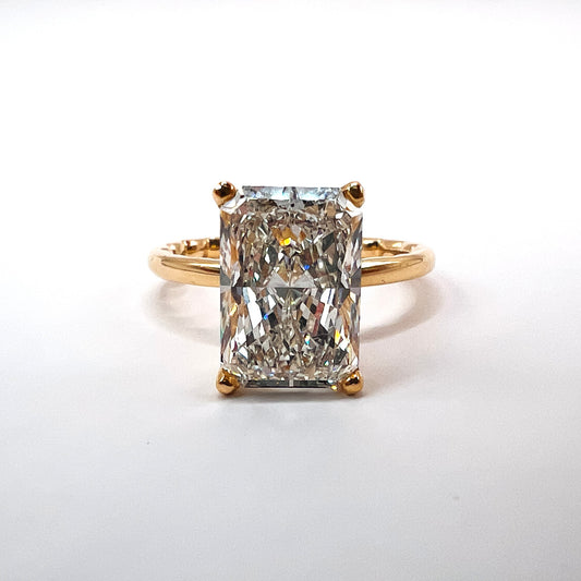 Luna Engagement Ring - 3.77ct Radiant Lab-Grown Diamond in 14K Gold