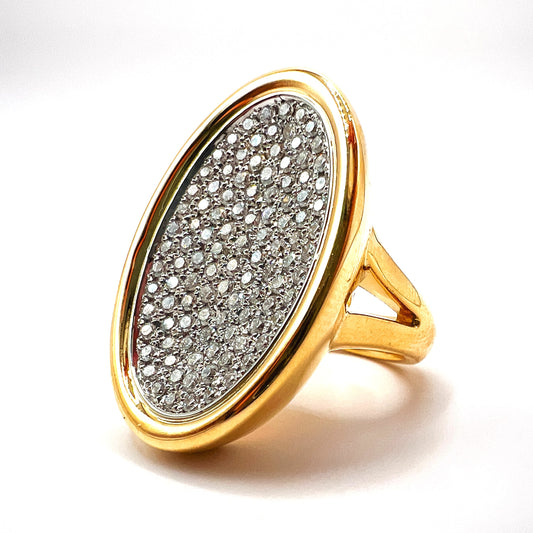 "Aveline" 18K Gold Ring with 1.46ct Pave Diamonds