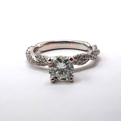 Gabriel "Nia" Engagement Ring - 0.66ct Lab-Grown Round Diamond in 14K White Gold