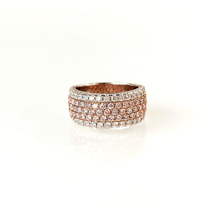 ROSET Opulence Five Row Pink & White Diamond Ring