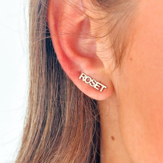 Roset Gold Label - 14K Gold Name Studs