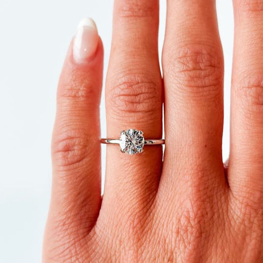 ROSET - Shiloh 7mm Moissanite Engagement Ring - 14K White Gold