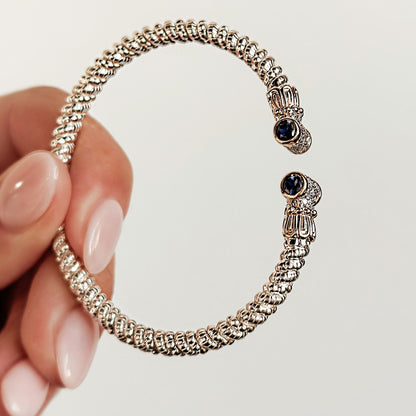 Vahan - 14K Gold & Sterling Silver Bracelet with Iolite and Diamonds