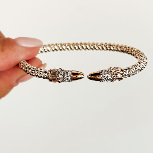 Vahan - 14K Gold & Sterling Silver Cuff Bracelet with Diamonds