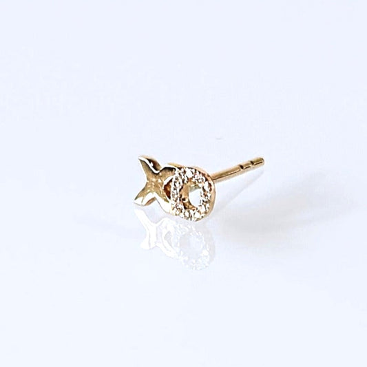 FUSE by Roset - 10K Gold Diamond Studs Hugs & Kisses "XO, ROSET"