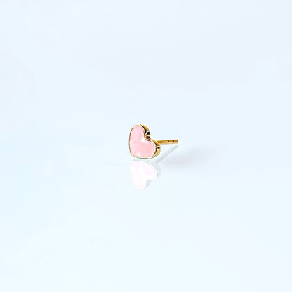 FUSE by Roset - 10K Gold Pink Hearts Studs "XO, ROSET"