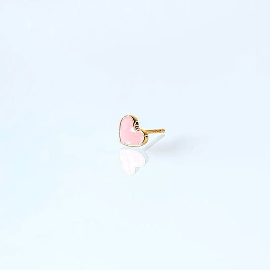 FUSE by Roset - 10K Gold Pink Hearts Studs "XO, ROSET"