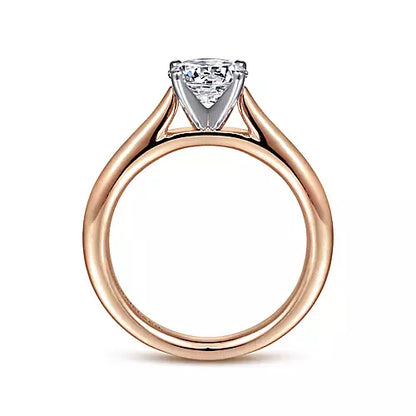 Gabriel "Michelle" Engagement Ring – 1.01ct Round Lab-Grown Diamond in 14K Rose Gold