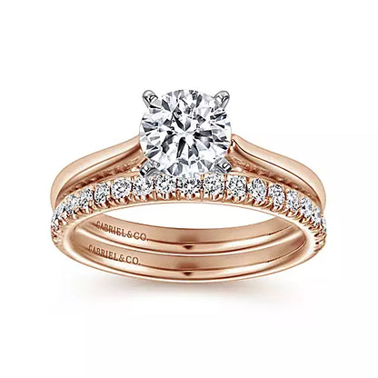 Gabriel "Michelle" Engagement Ring – 1.01ct Round Lab-Grown Diamond in 14K Rose Gold