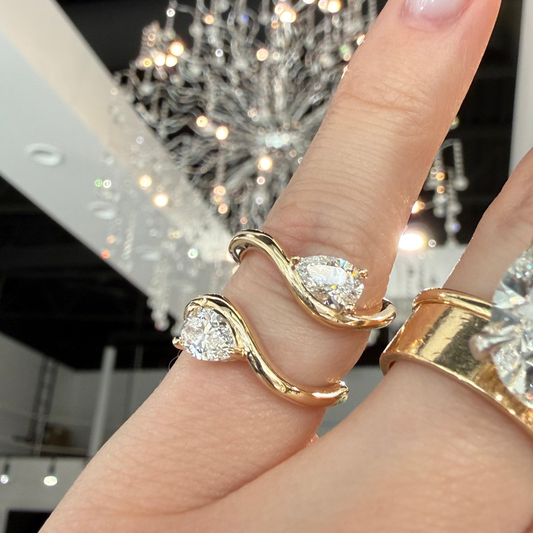 FLICA - "BFF" Pear Lab Diamond 10K Gold Ring