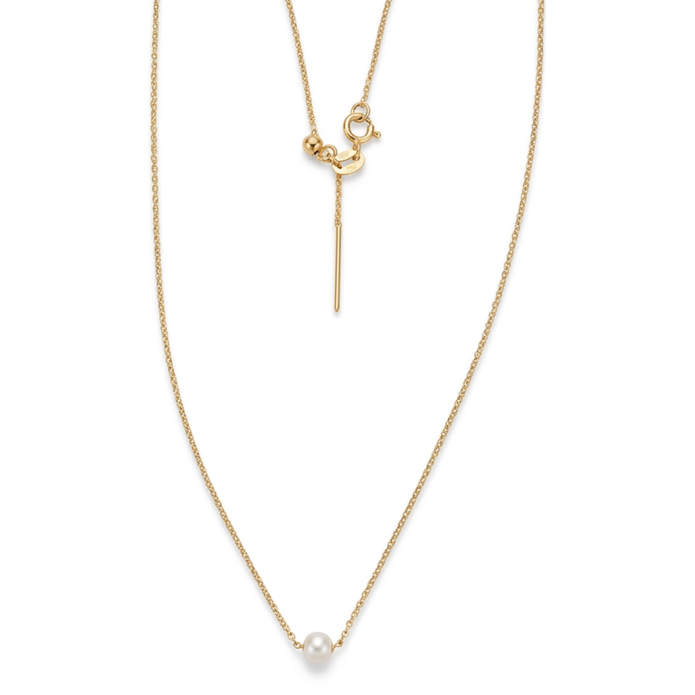 14K Chain with Single Pearl