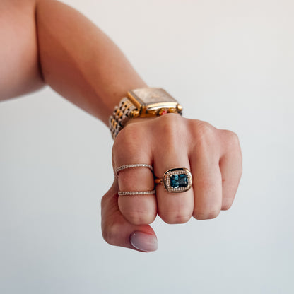 Button Ring- London Blue Topaz Ring