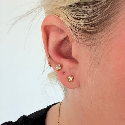 "Starlight" 18k Yellow Gold Studs