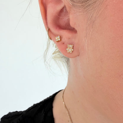 "Teddy" 18k Yellow Gold Studs
