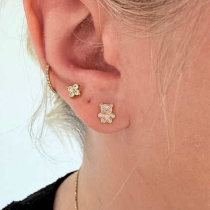 "Teddy" 18k Yellow Gold Studs