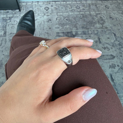 "Ember" Silver and Black Diamond Ring