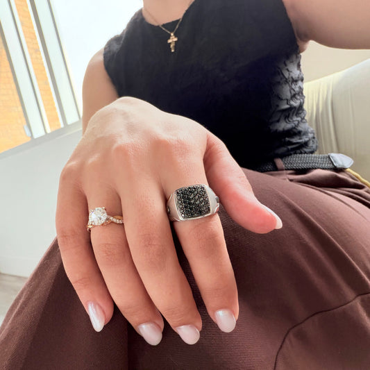 "Ember" Silver and Black Diamond Ring
