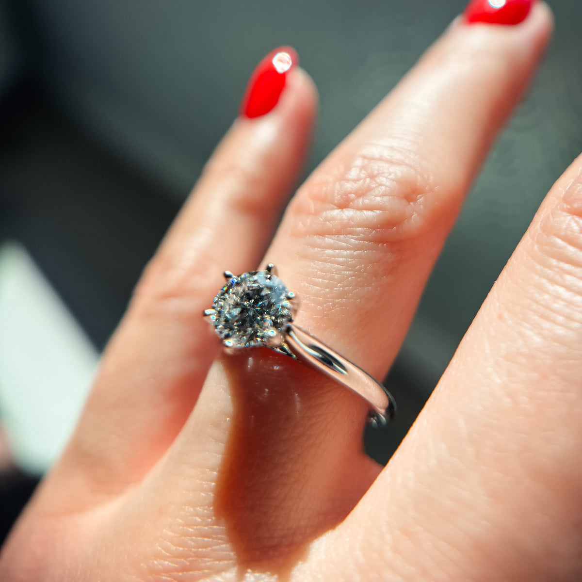 Gabriel "Allie" Engagement Ring - 1.02ct Lab-Grown Round Diamond in 14K White Gold Gabriel & Co.