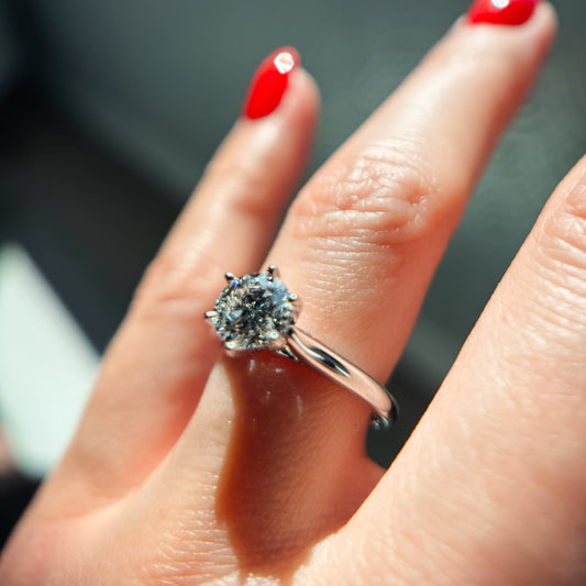 Gabriel "Allie" Engagement Ring - 1.02ct Lab-Grown Round Diamond in 14K White Gold