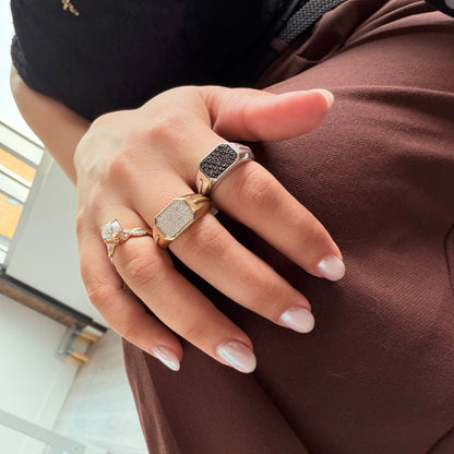 "Rhyan" Diamond Textured Ring