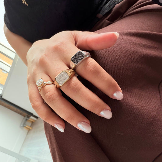 "Rhyan" Diamond Textured Ring