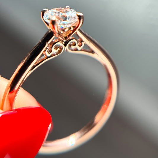 Gabriel "Valerie" Engagement Ring - 0.51ct Lab-Grown Round Diamond in 14K Rose Gold