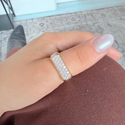 "Lumen" 14K Diamond Statement Ring
