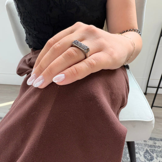 "Lumen" 14K Diamond Statement Ring