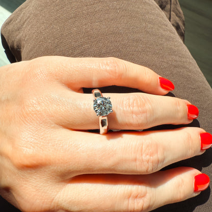 Gabriel “Enid” Engagement Ring - 2.66ct Lab-Grown Round Diamond in 14K White Gold