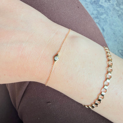 "Brynn" 18k Yellow Gold with Diamond Pendant Bracelet