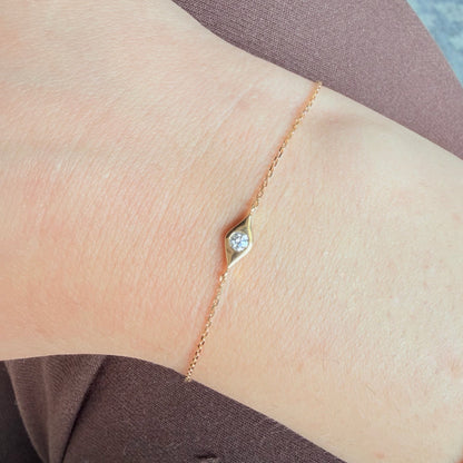 "Brynn" 18k Yellow Gold with Diamond Pendant Bracelet