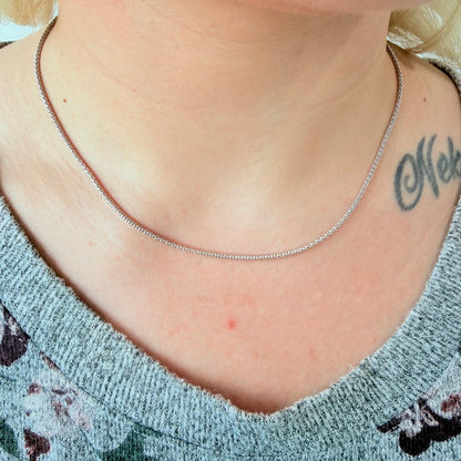 "Maisie" Platinum Adjustable Popcorn Chain Necklace