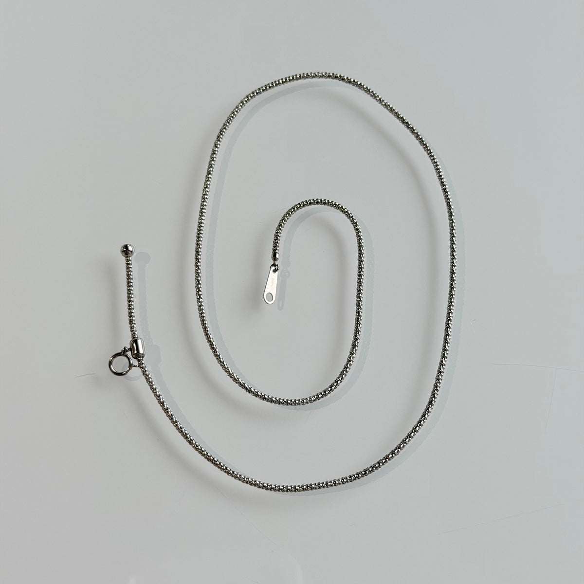 "Maisie" Platinum Adjustable Popcorn Chain Necklace