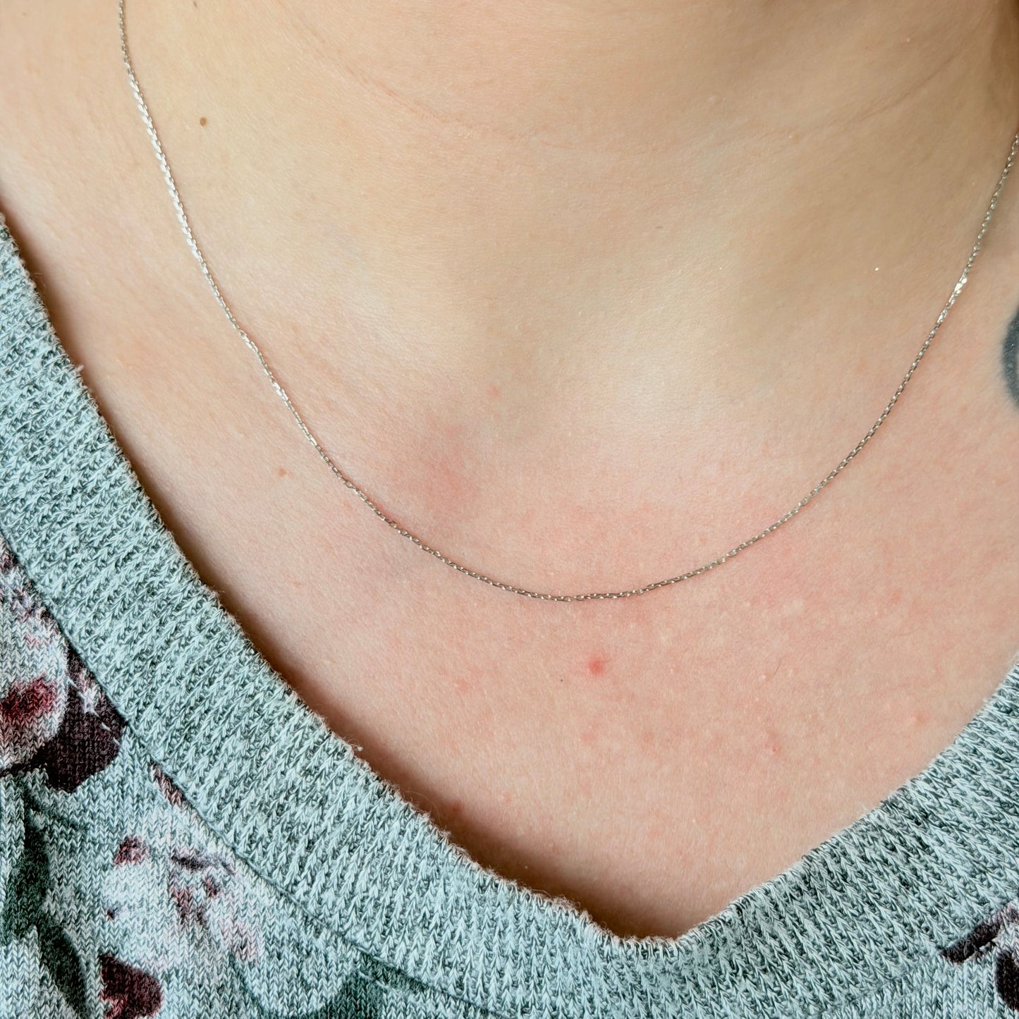 "Bobbi" Platinum Cable Chain Adjustable Necklace