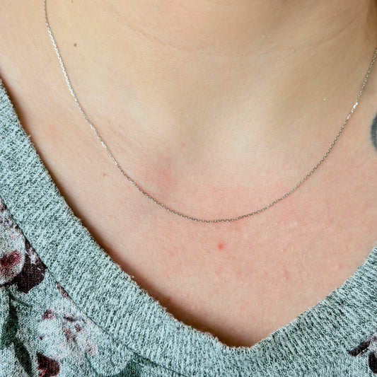 "Bobbi" Platinum Cable Chain Adjustable Necklace