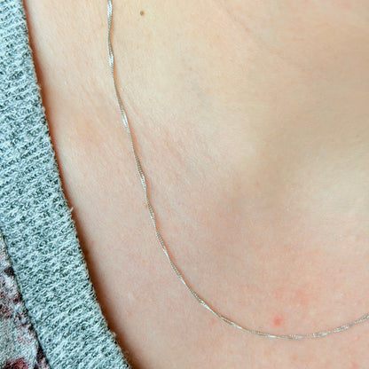 "Millie" Platinum Adjustable Singapore Chain Necklace