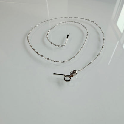 "Millie" Platinum Adjustable Singapore Chain Necklace