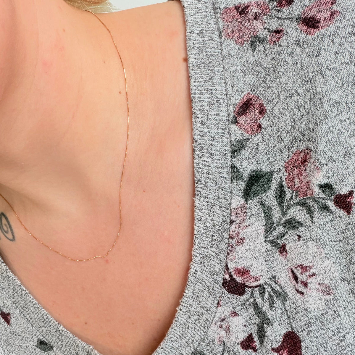 "Mable" 18k Yellow Gold Adjustable Box Chain Necklace