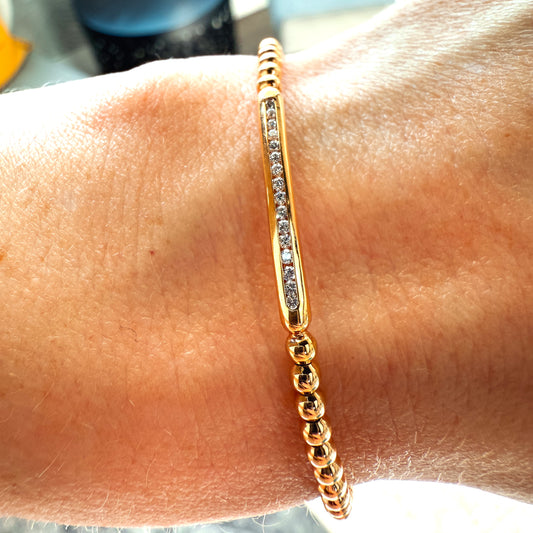 Hulchi Belluni - 18K Gold and Diamond Stretch Bracelet