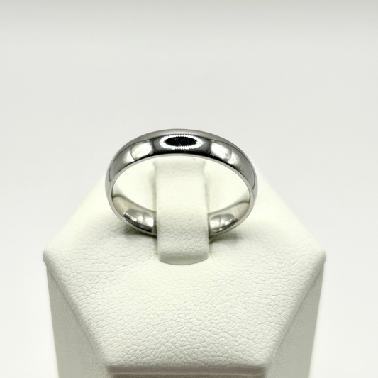 Roset 10K White Gold Wedding Band 4mm