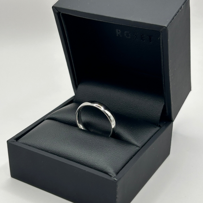 Roset 10K White Gold Wedding Band 4mm