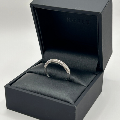 Venetti 14K White Gold Three Sides Diamond Band