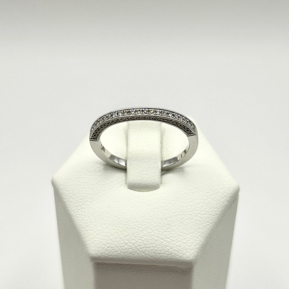 Venetti 14K White Gold Three Sides Diamond Band