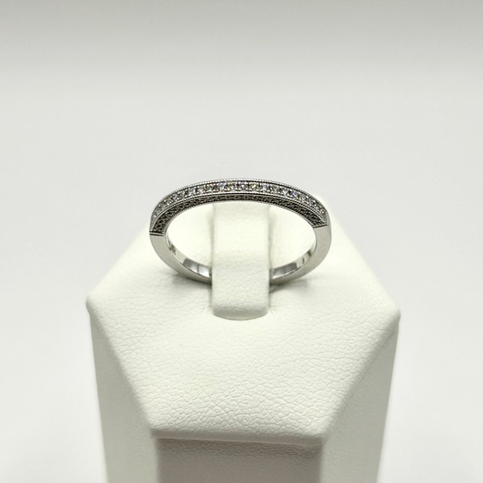 Venetti 14K White Gold Three Sides Diamond Band