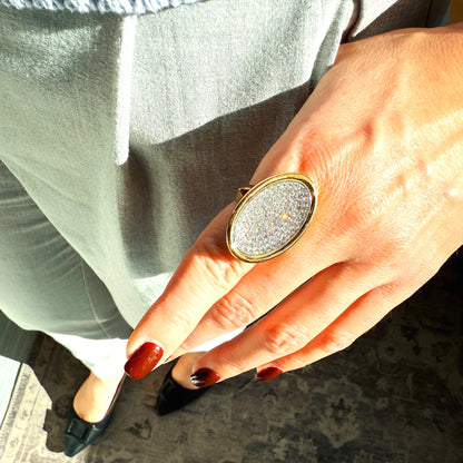 "Aveline" 18K Gold Ring with 1.46ct Pave Diamonds